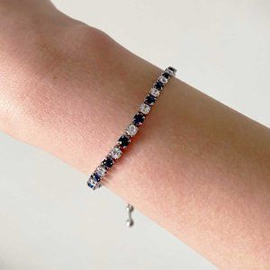 New Adjustable Blue - white Tennis Bracelets
